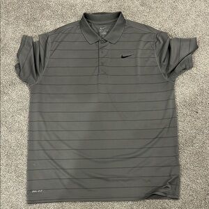 Nike Gray Polo Shirt with Modern Stripes